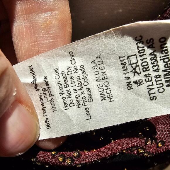 Windsor Burgundy Velvet Jeweled Mini Dress M Cowl Back  Bodycon Holiday Party - Picture 10 of 13